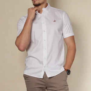 Camisa Fondo Entero Manga Corta Color Blanco Ref. 104111225