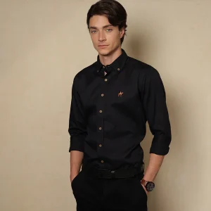 Camisa Fondo Entero M/L Color Negro Ref. 115060825