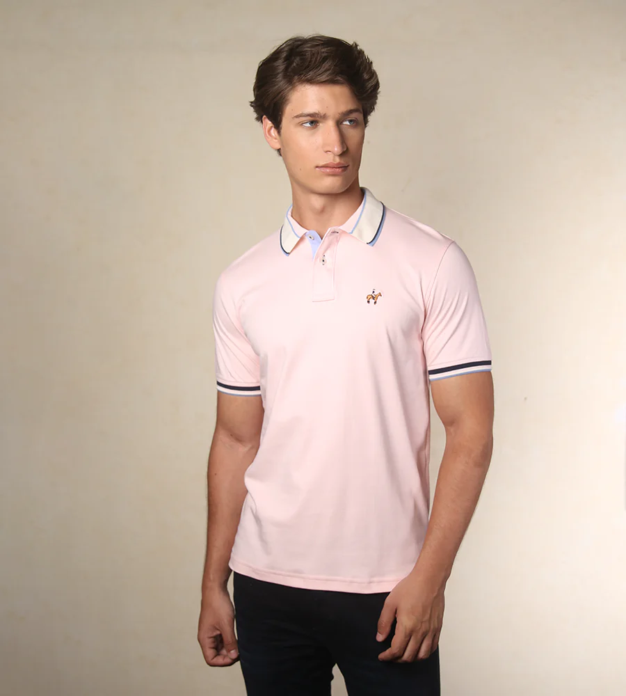 Polo Contraste Color Rosado Claro Ref. 130080925