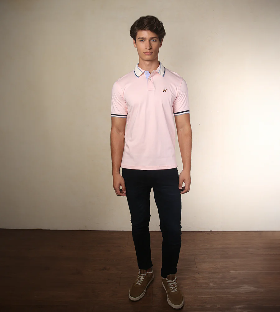 Polo Contraste Color Rosado Claro Ref. 130080925 - Imagen 4