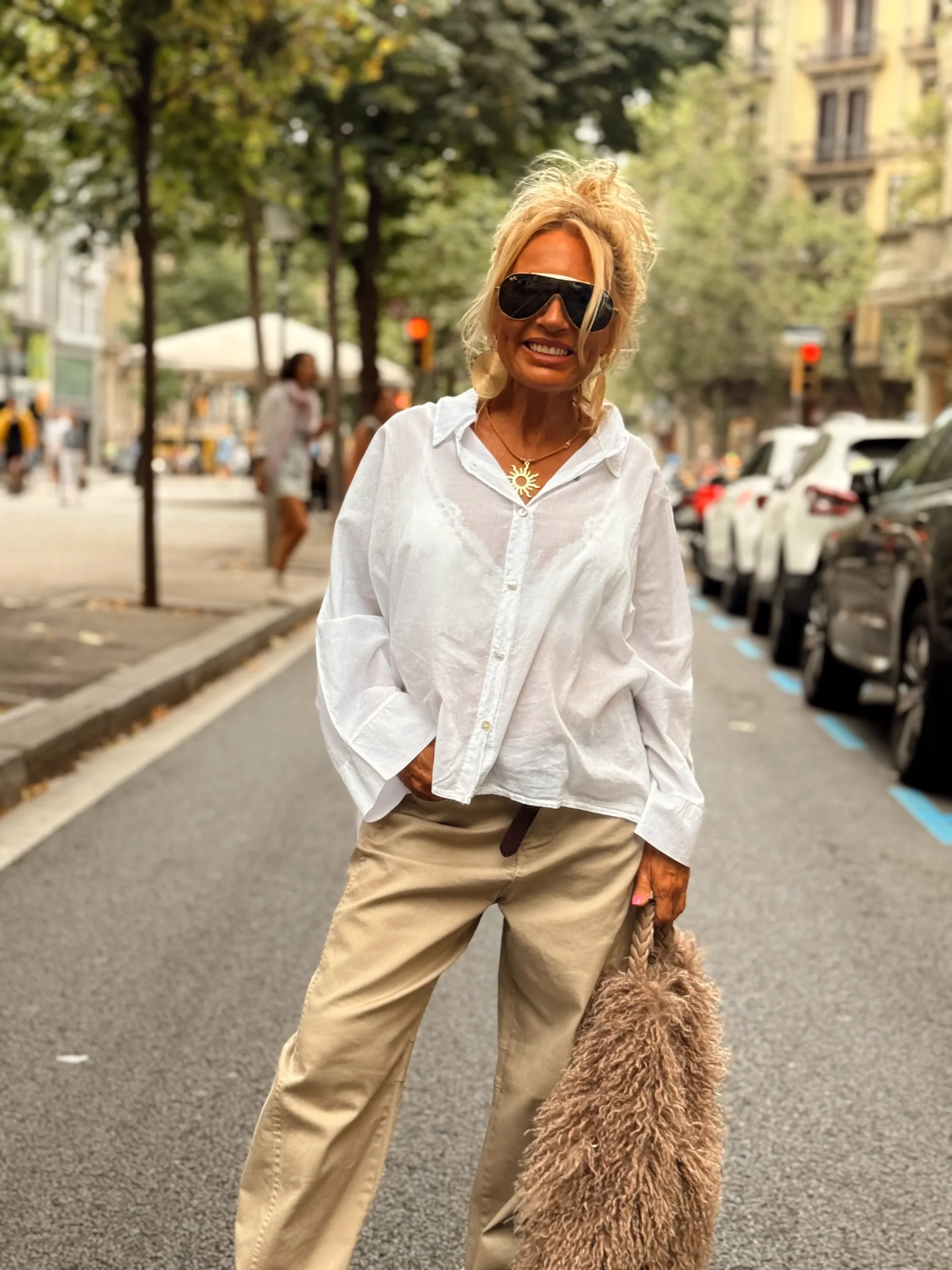 PANTALON CON CINTURÓN CAMILLE MULTICOLOR