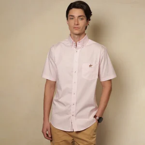 Camisa Fondo Entero Manga Corta Color Rosado Claro Ref. 104030825