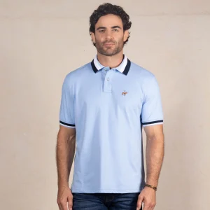 Polo Contraste Color Azul Celeste Ref. 130341225