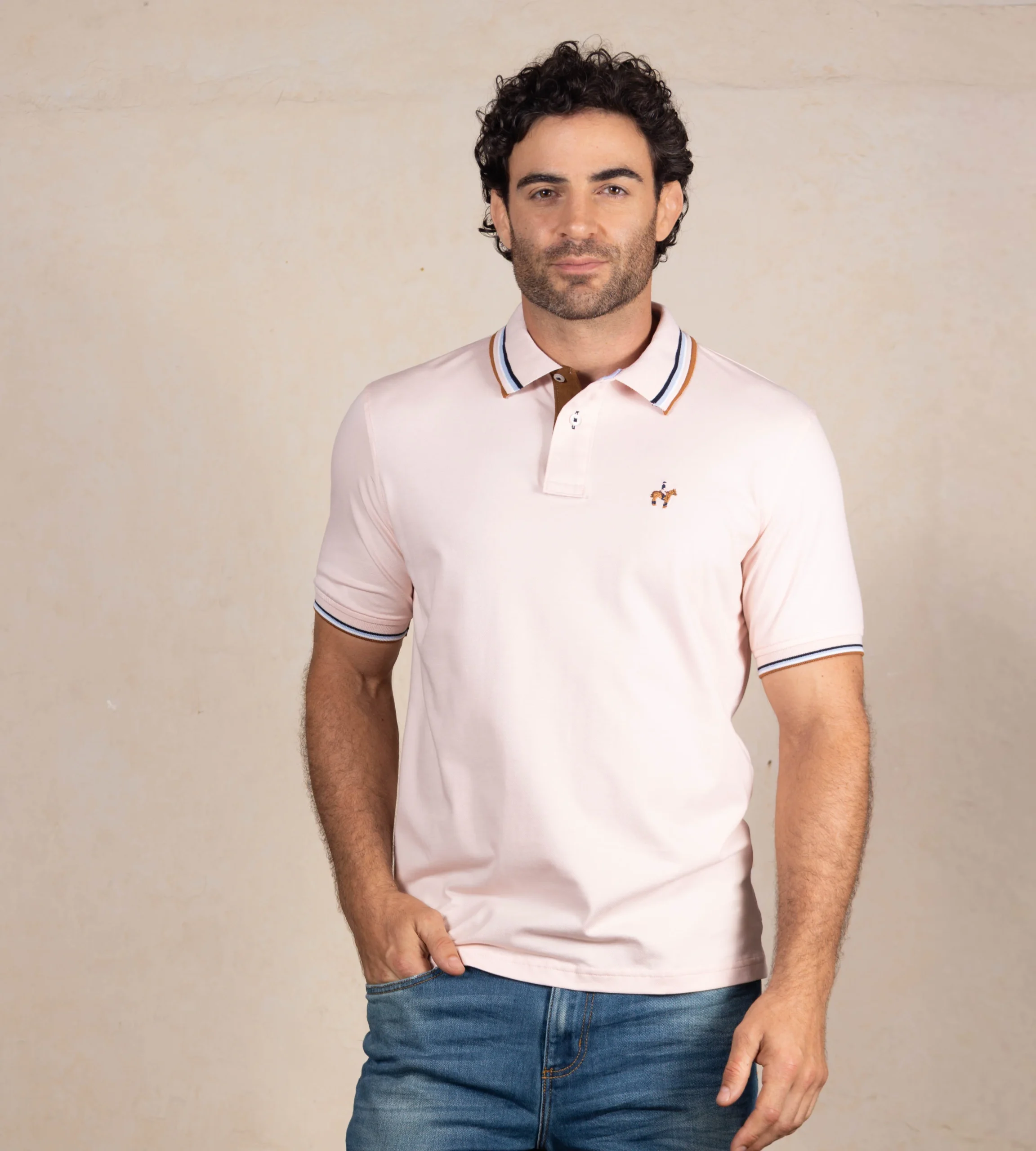 Polo Contraste Color Rosado Claro Ref. 130301225 - Imagen 4