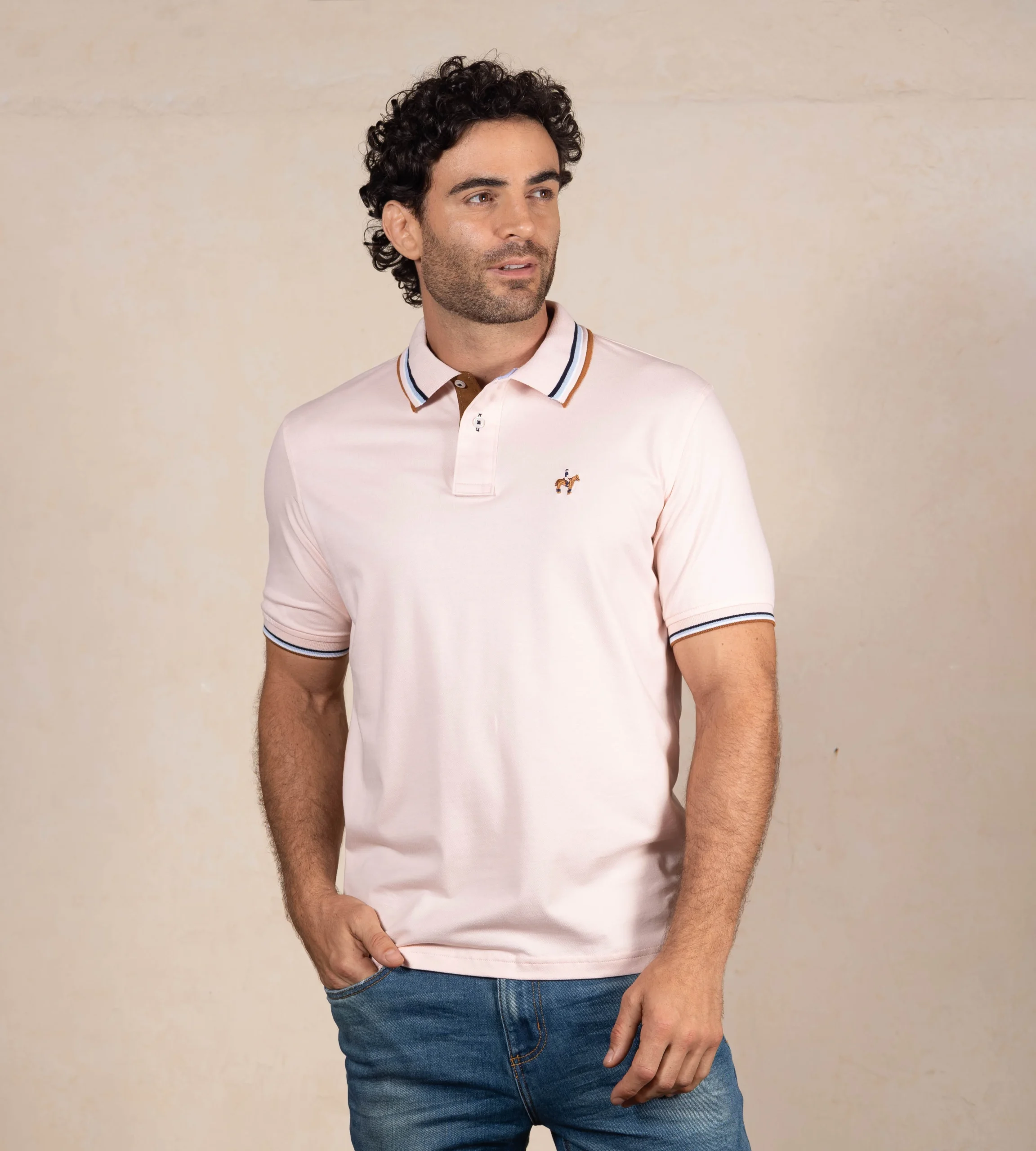 Polo Contraste Color Rosado Claro Ref. 130301225 - Imagen 3