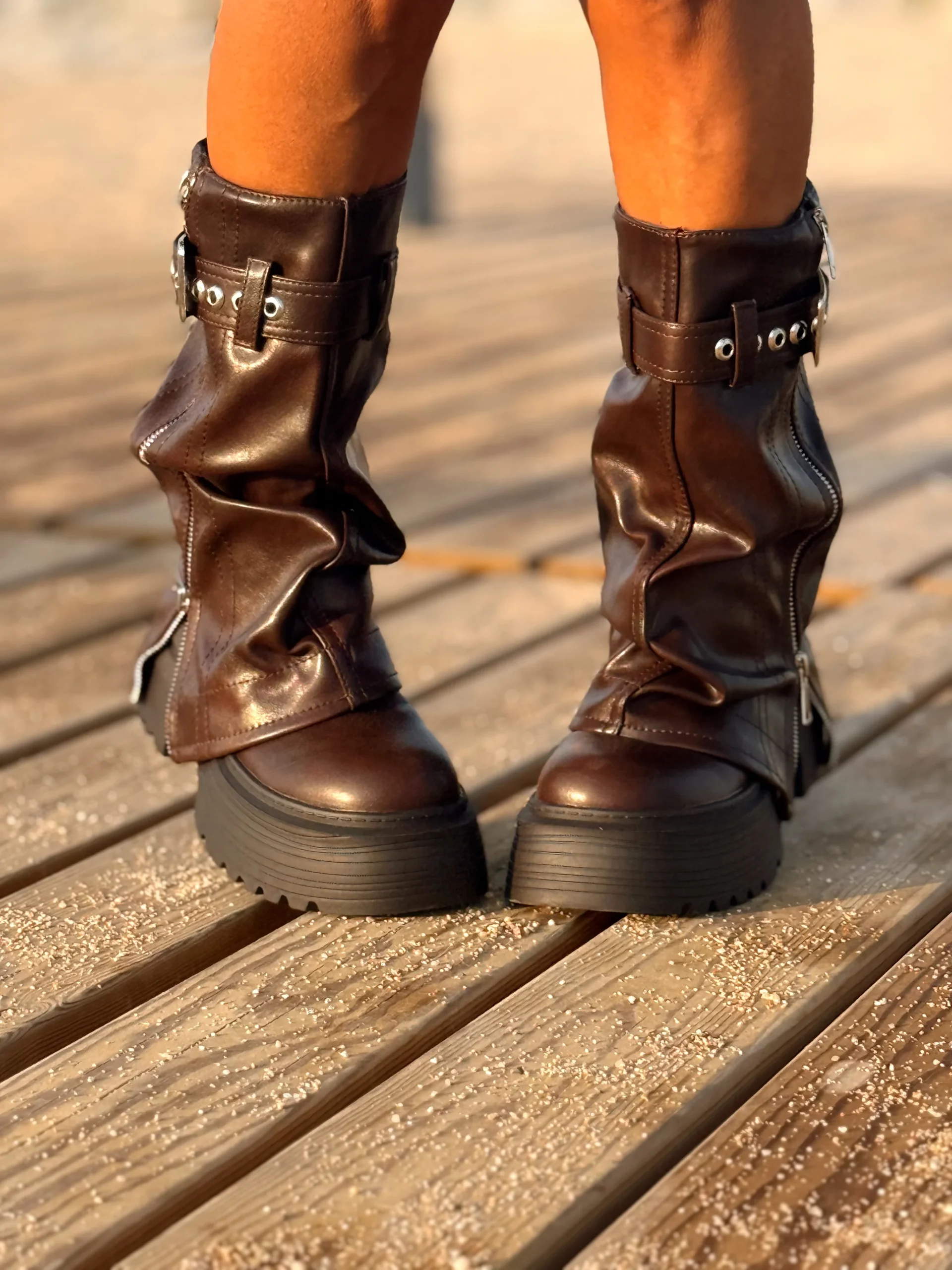 BOTAS MOTERO MARRON - Imagen 3