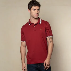 Polo Contraste Color Rojo Vino Ref. 130051125