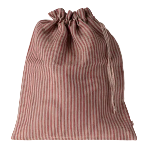 Bolsa de tela Maileg - rayas rojas / arena oscuro