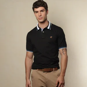 Polo Contraste Color Negro Ref. 130021025