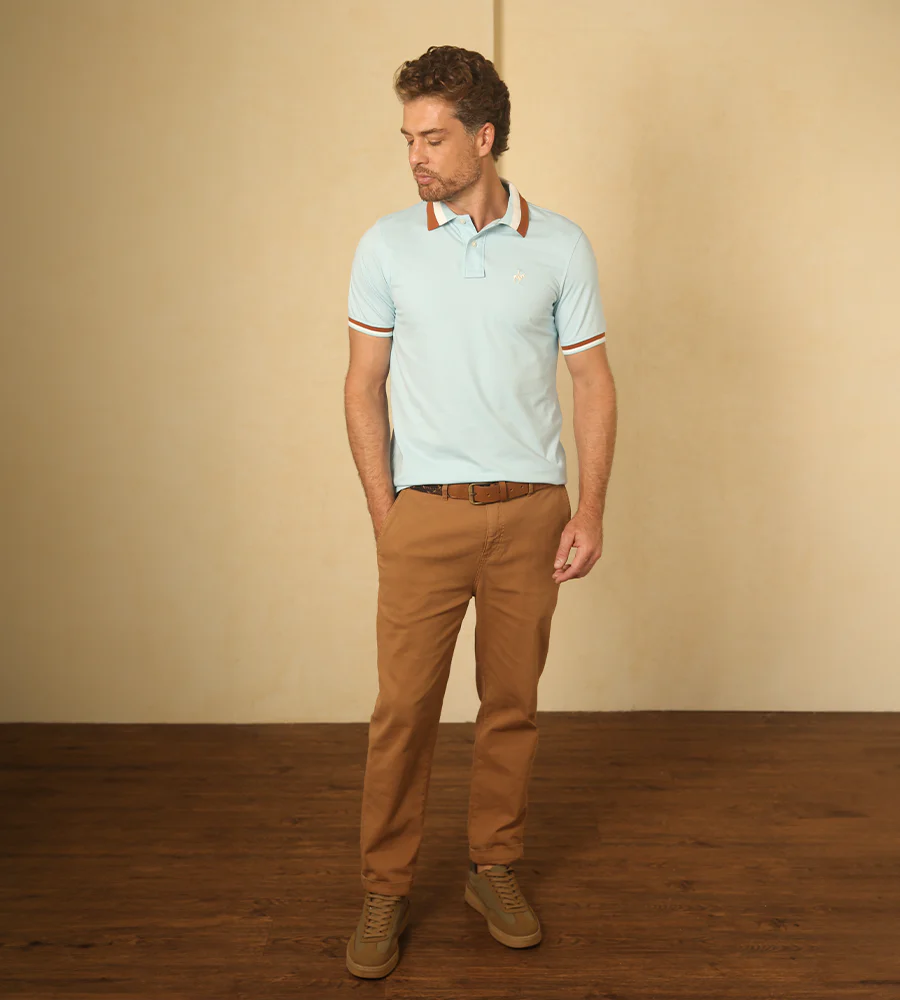 Polo Contraste Color Azul Claro Ref. 130040625 - Imagen 4