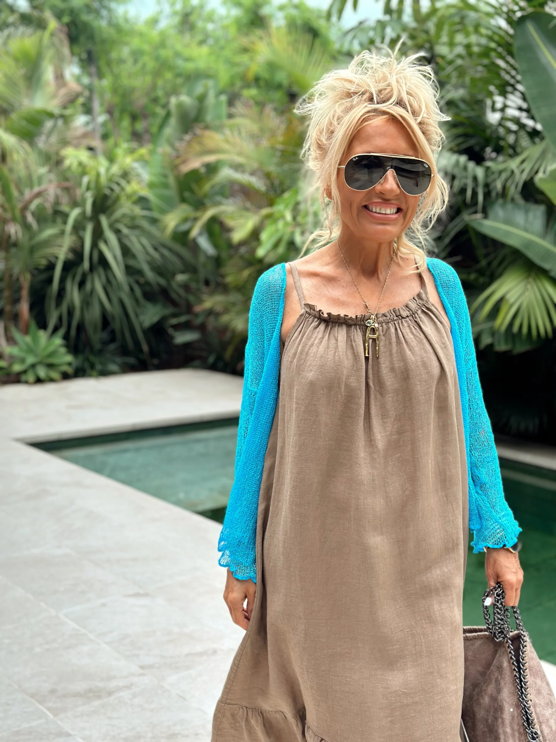 CARDIGAN CORTO ANNY TURQUESA - Imagen 3