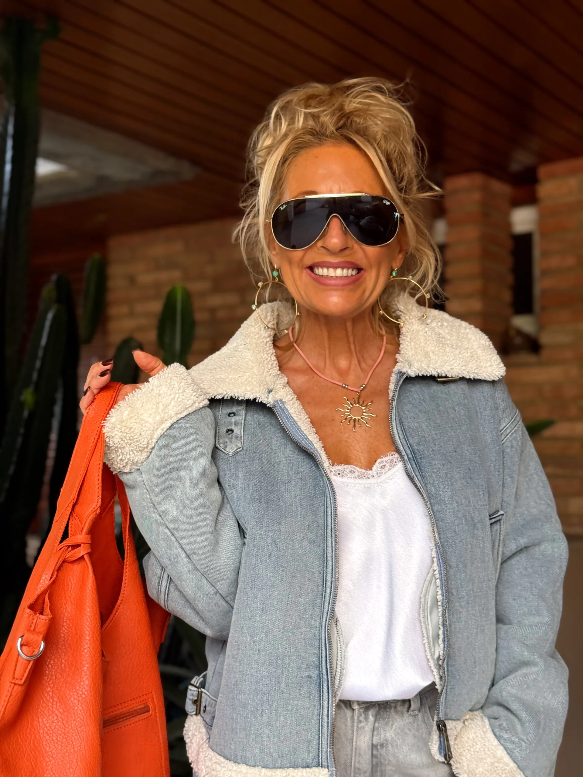 CAZADORA TEJANO CON FORRO PELO SINTÉTICO CRUDO - Imagen 3