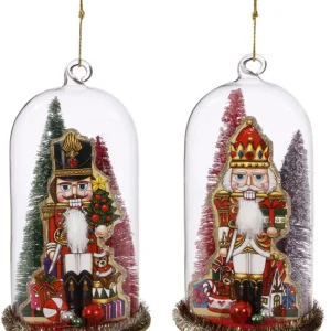 Adorno navideño - Cascanueces en cúpula de cristal
