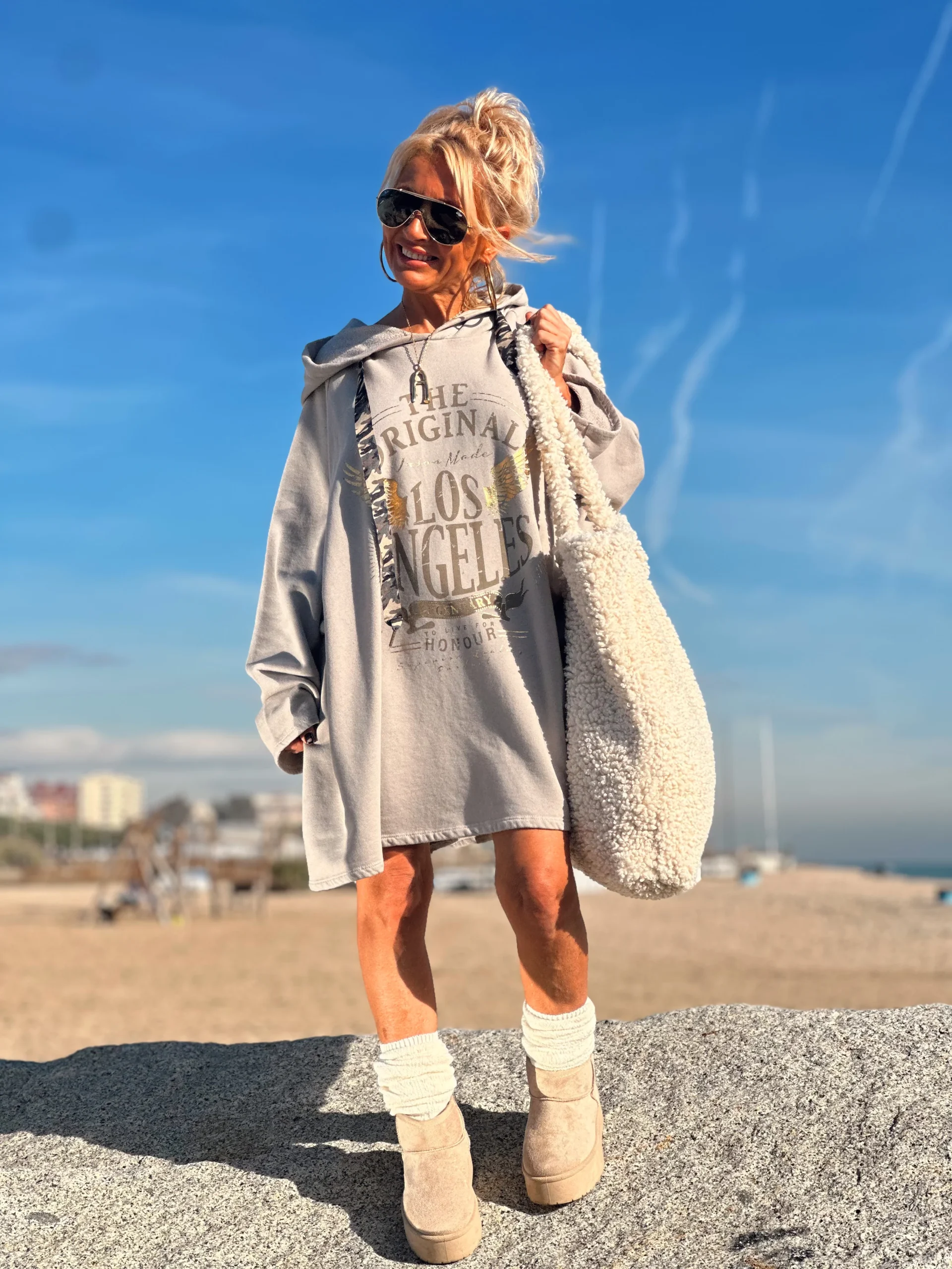 BOLSO OVERSIZE XXL POLAR CRUDO - Imagen 6