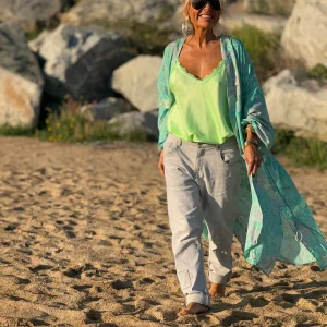 KIMONO ESTAMPADO MANGA ELASTICA MULTICOLOR