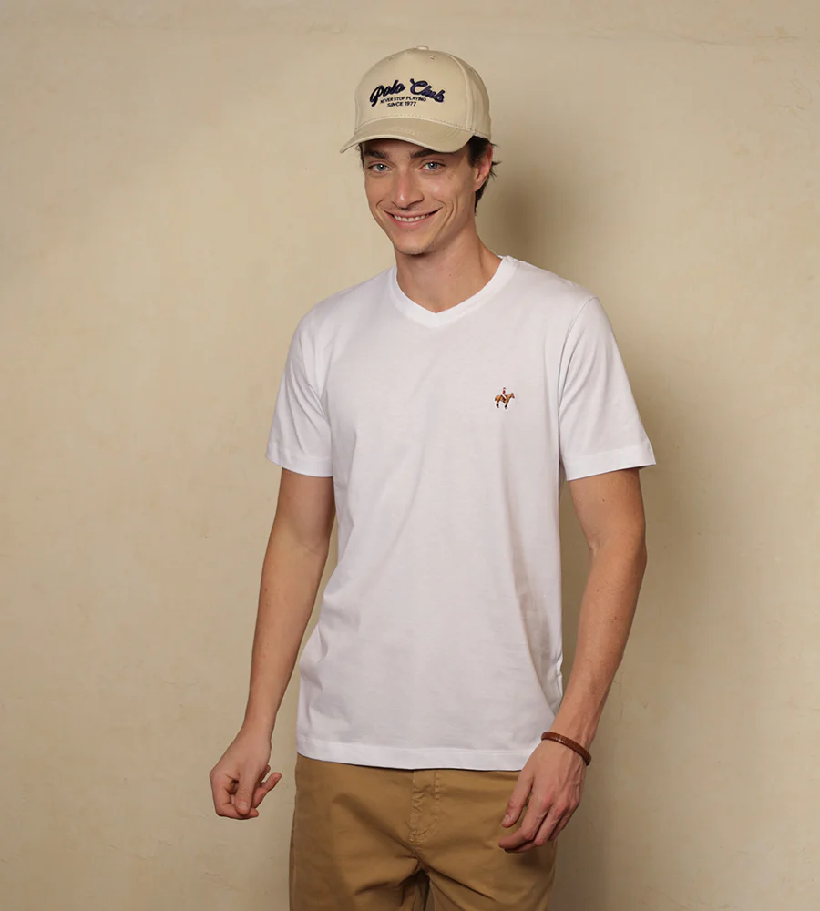 Camiseta Bordada Cuello V Color Blanco Ref. 153010625 - Imagen 4