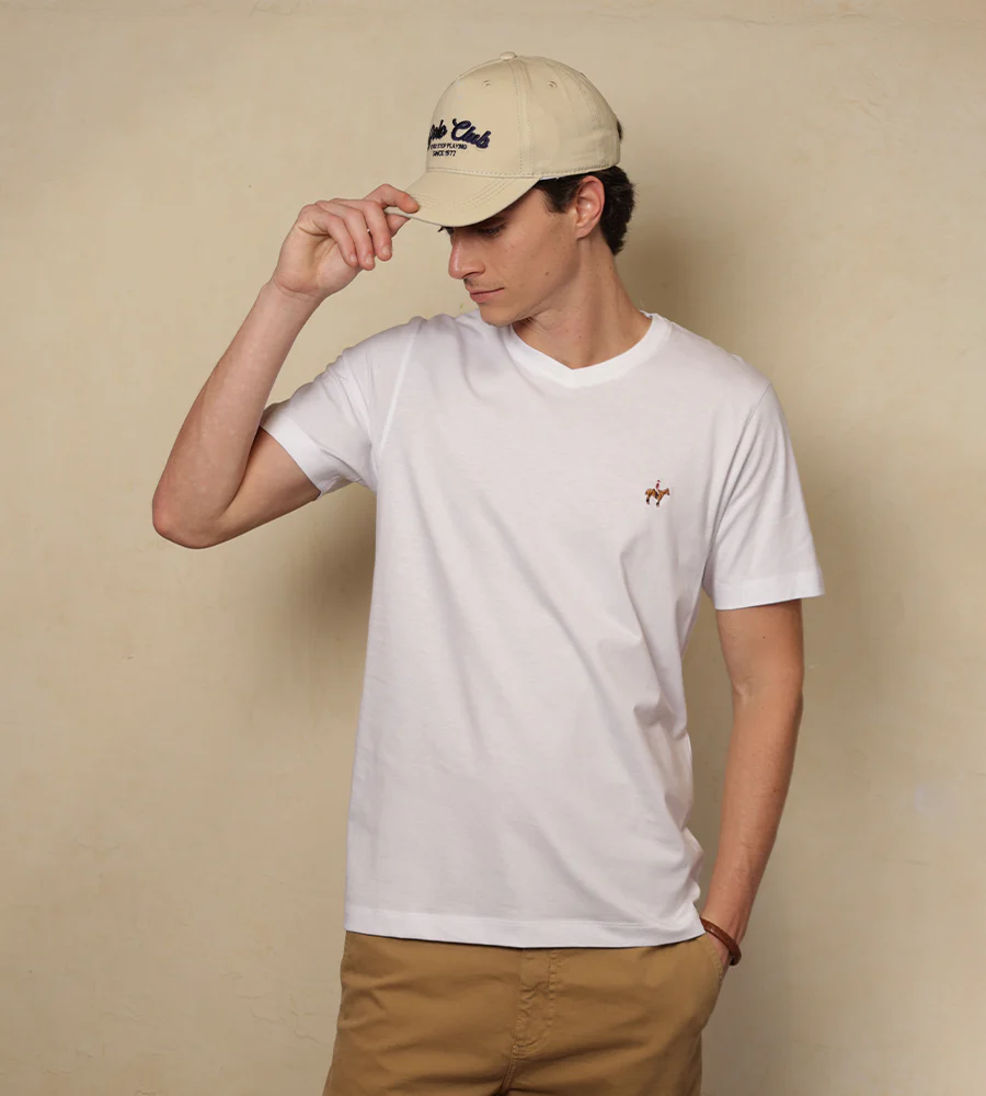 Camiseta Bordada Cuello V Color Blanco Ref. 153010625 - Imagen 3