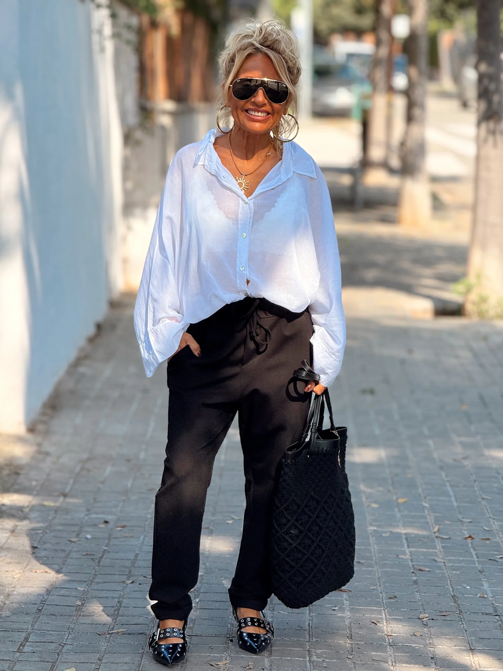 PANTALON CON CORDON BENJAMIN NEGRO