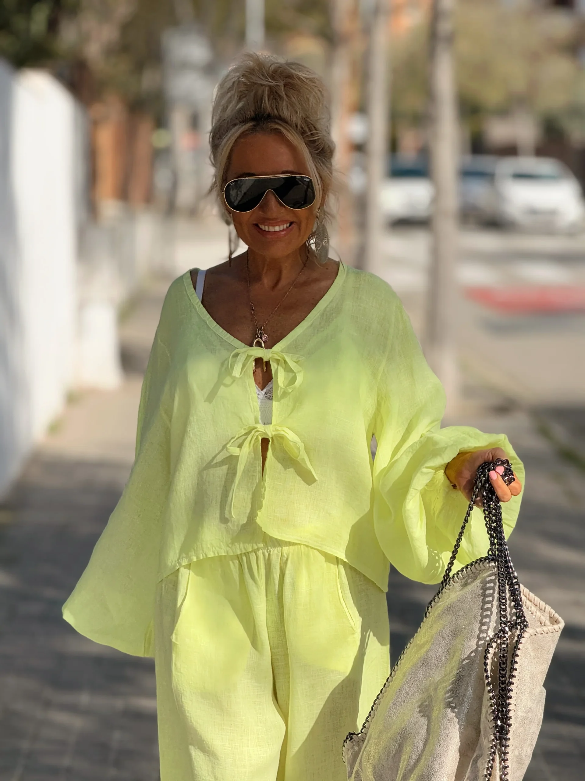 CHAQUETA NAEL CON LAZOS AMARILLO