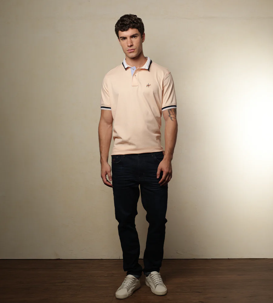 Polo Contraste Color Naranja Claro Ref. 130031125 - Imagen 4