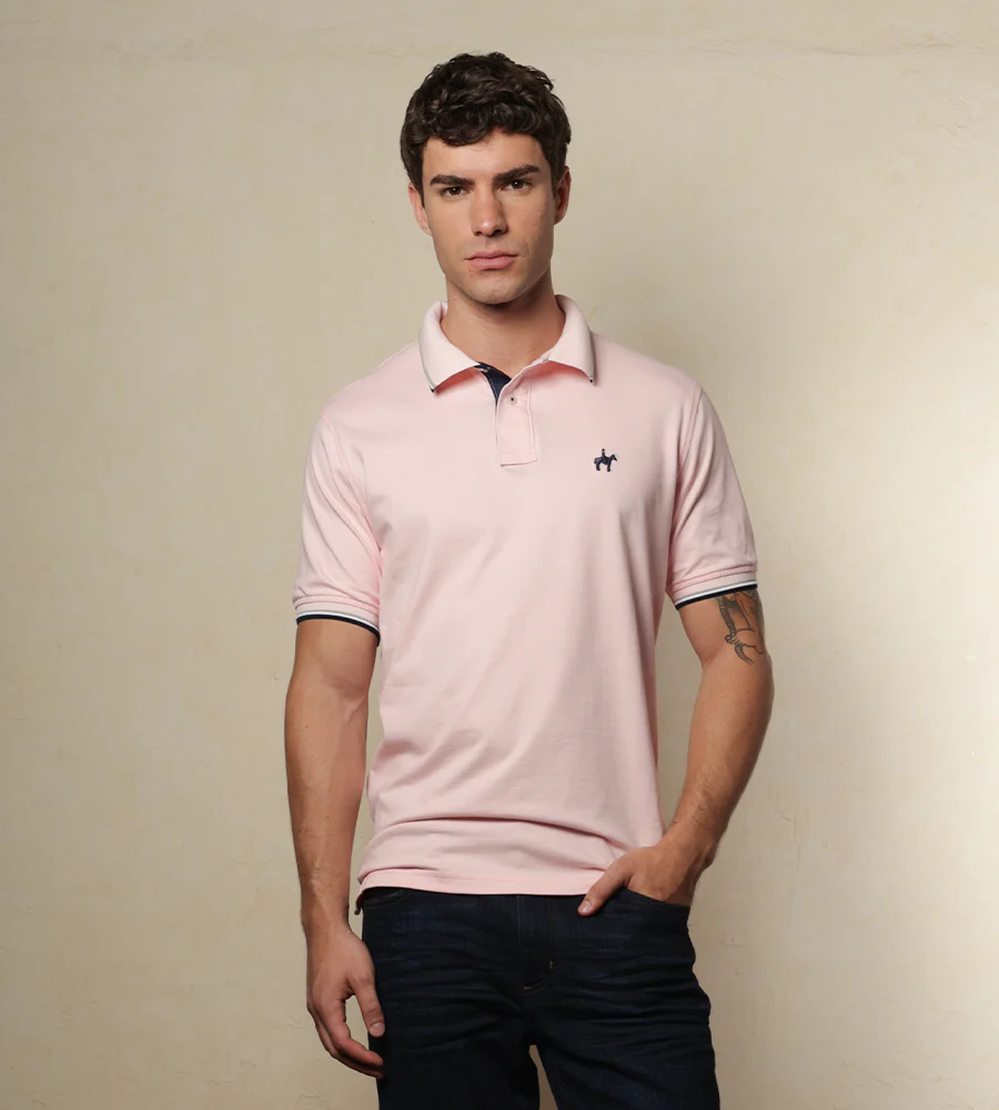 Polo Contraste Color Rosado Claro Ref. 130021125 - Imagen 4