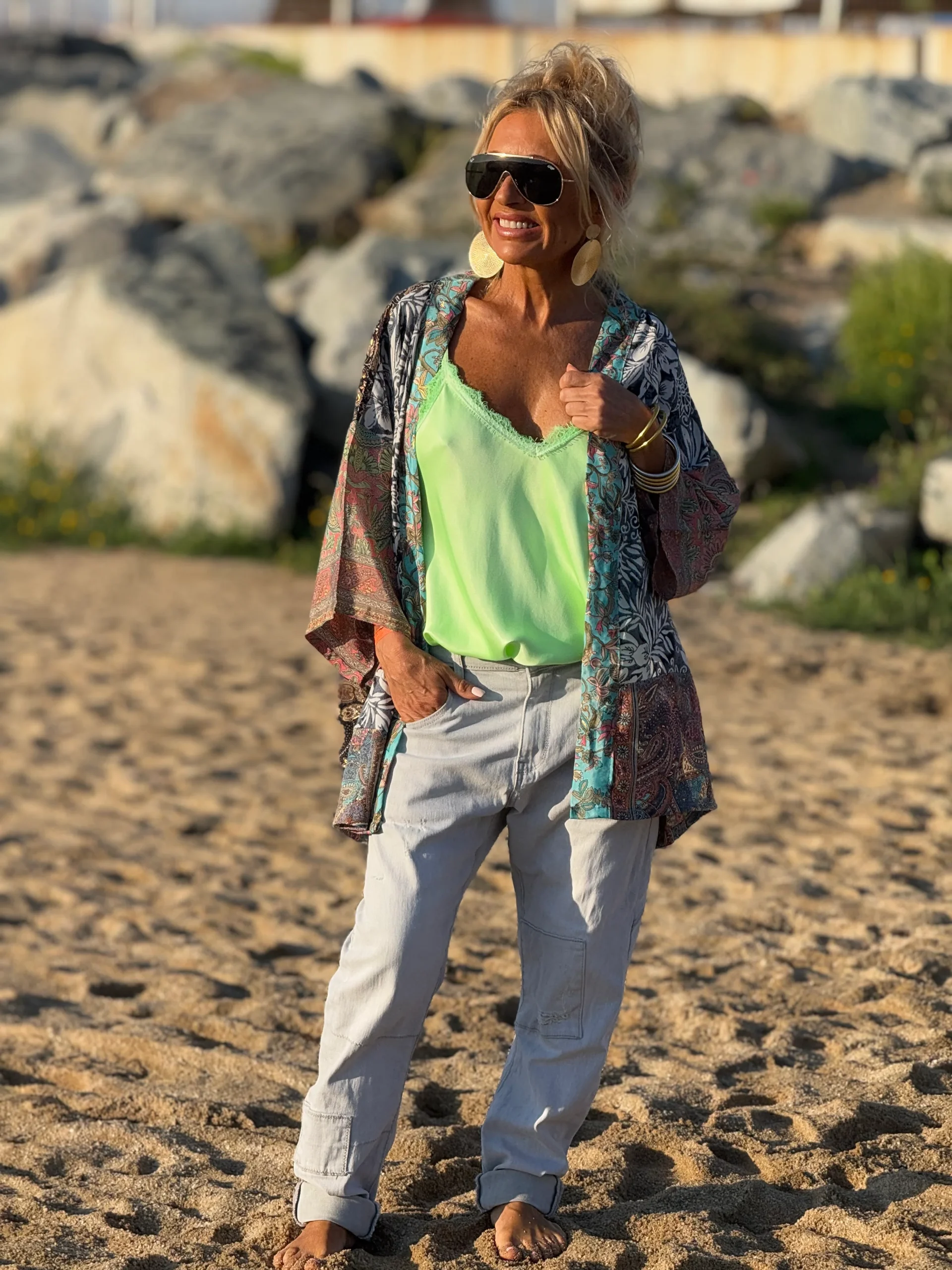 KIMONO CORTO ESTAMPADO MULTICOLOR - Imagen 9