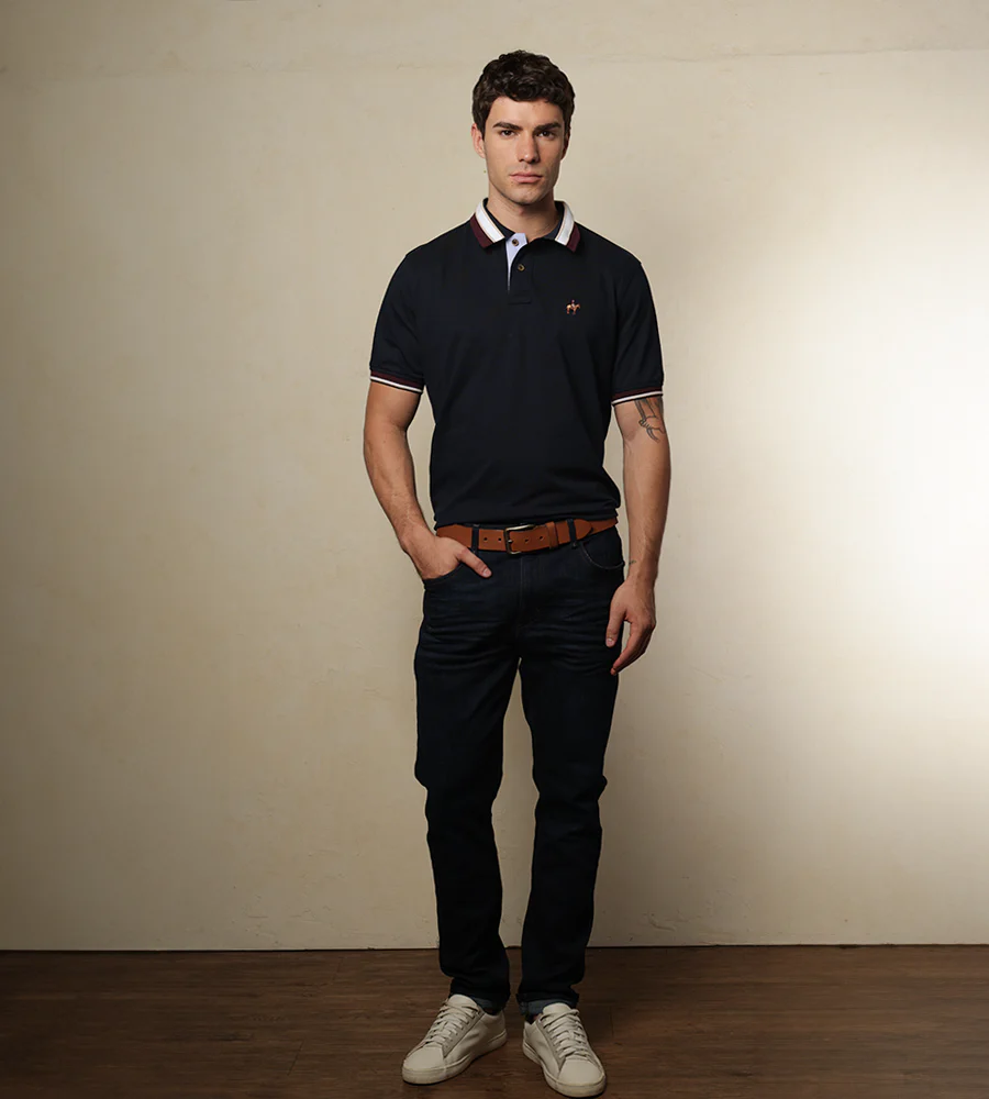 Polo Contraste Color Azul Navy Ref. 130011125 - Imagen 4