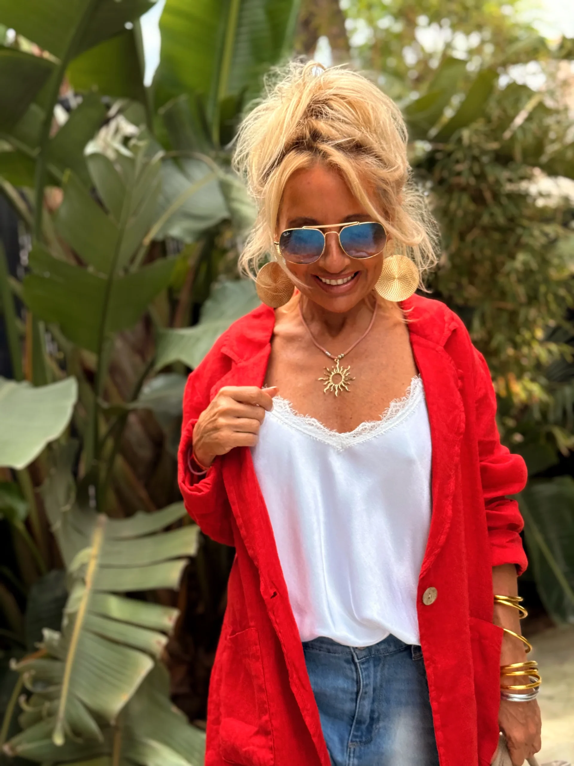 CHAQUETA LINO CHARLY FRESA - Imagen 3