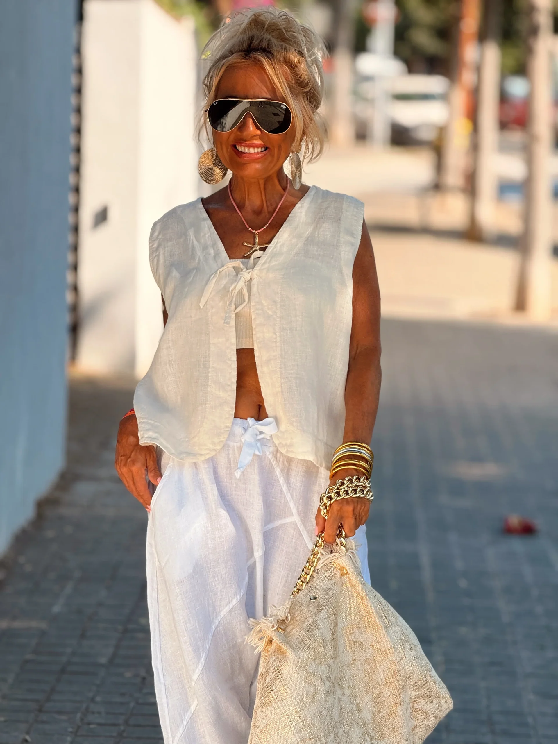 CHALECO CON LAZO JOYCE VAINILLA - Imagen 3