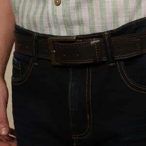 Correa Fondo Entero Color Café Oscuro Ref. 124030825