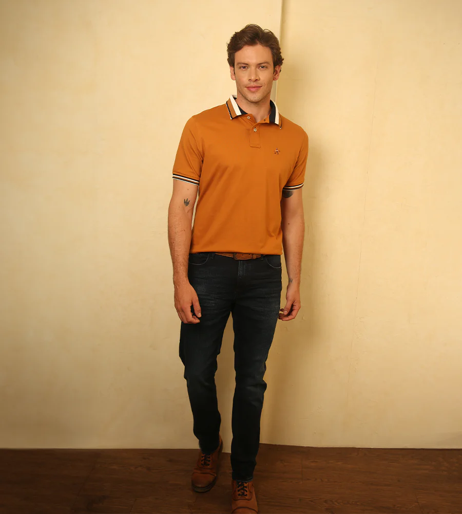 Polo Contraste Color Calabaza Ref. 130100225 - Imagen 4