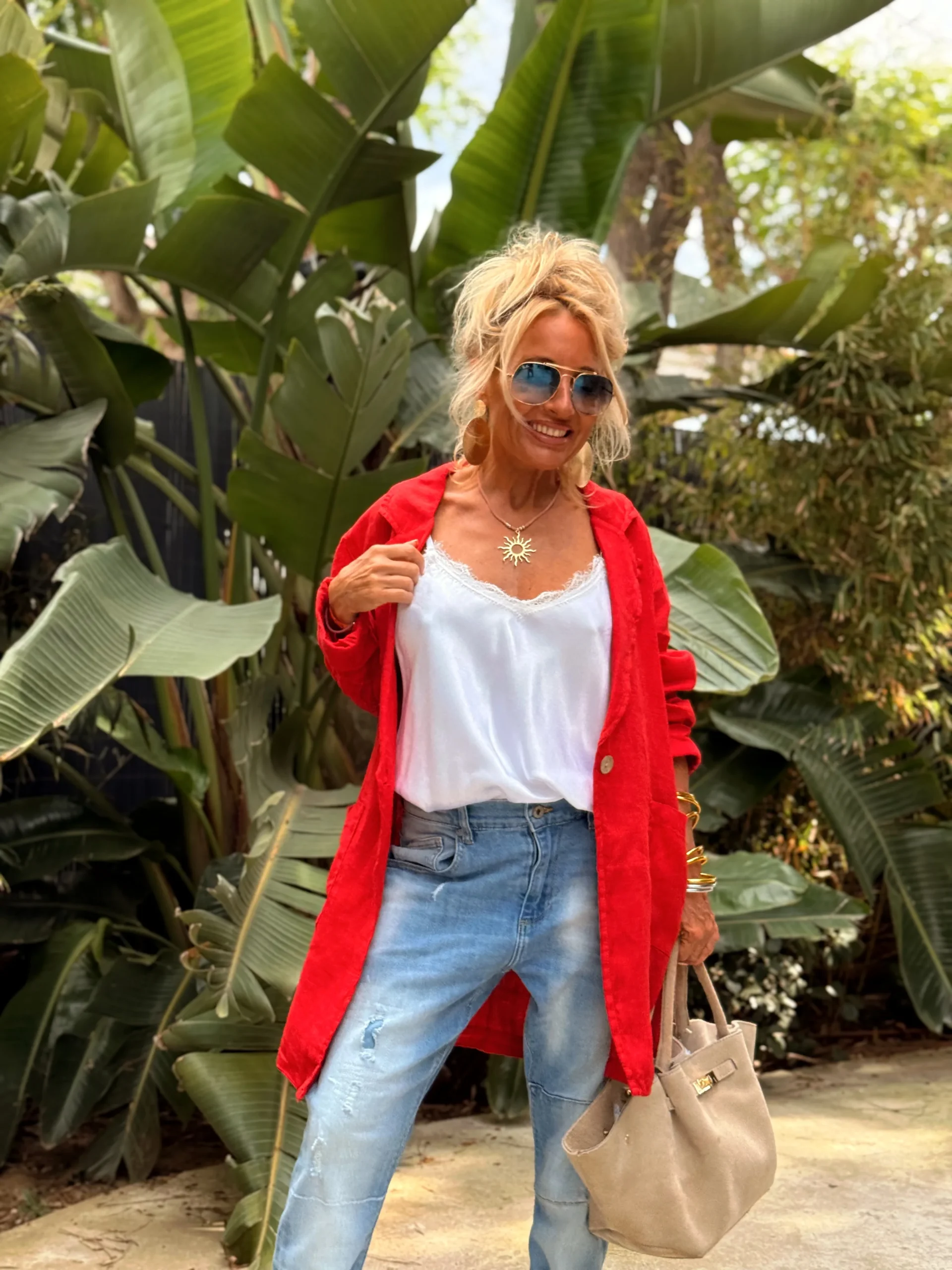 CHAQUETA LINO CHARLY FRESA - Imagen 4