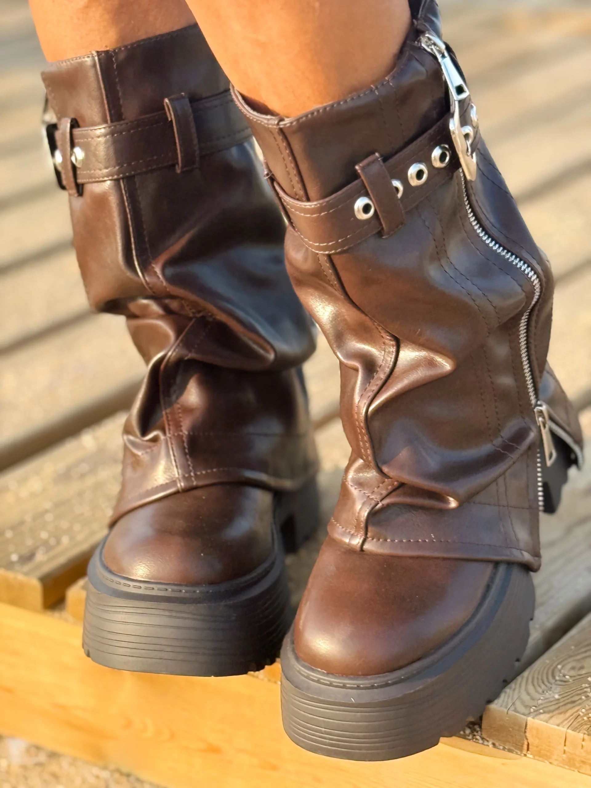 BOTAS MOTERO MARRON - Imagen 9