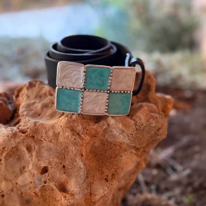 CINTURÓN BARCELONA DE CUADROS MULTICOLOR