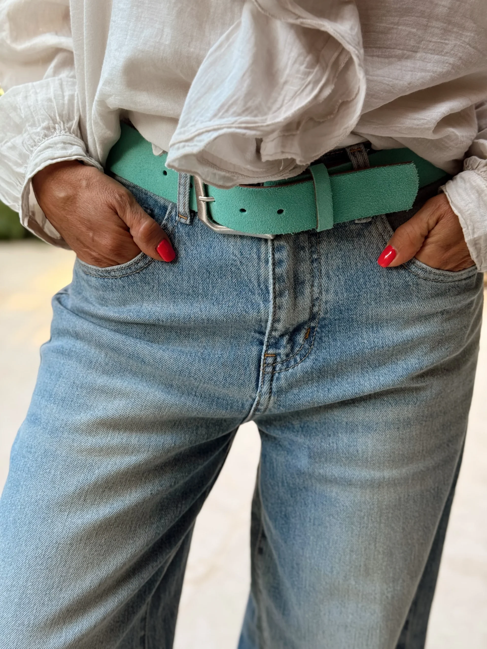 CINTURÓN ANTE CALIFORNIA TURQUESA