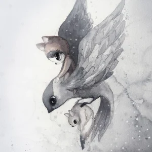 Lámina Flying Sparrow 30x40cm