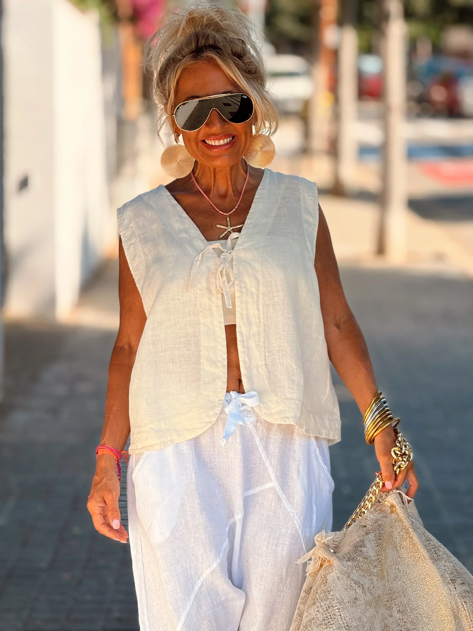 CHALECO CON LAZO JOYCE VAINILLA - Imagen 7