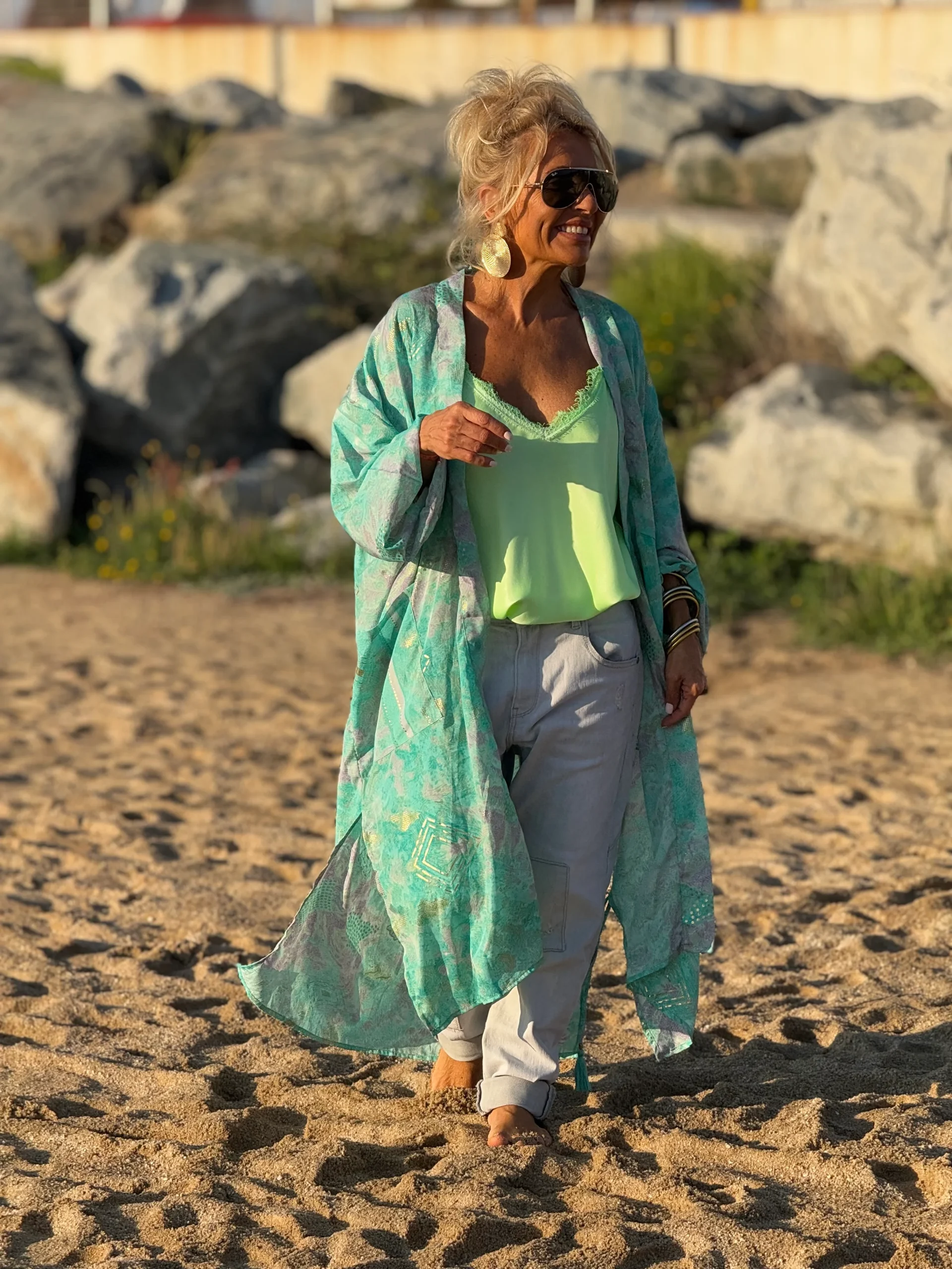 KIMONO ESTAMPADO MANGA ELASTICA MULTICOLOR - Imagen 3