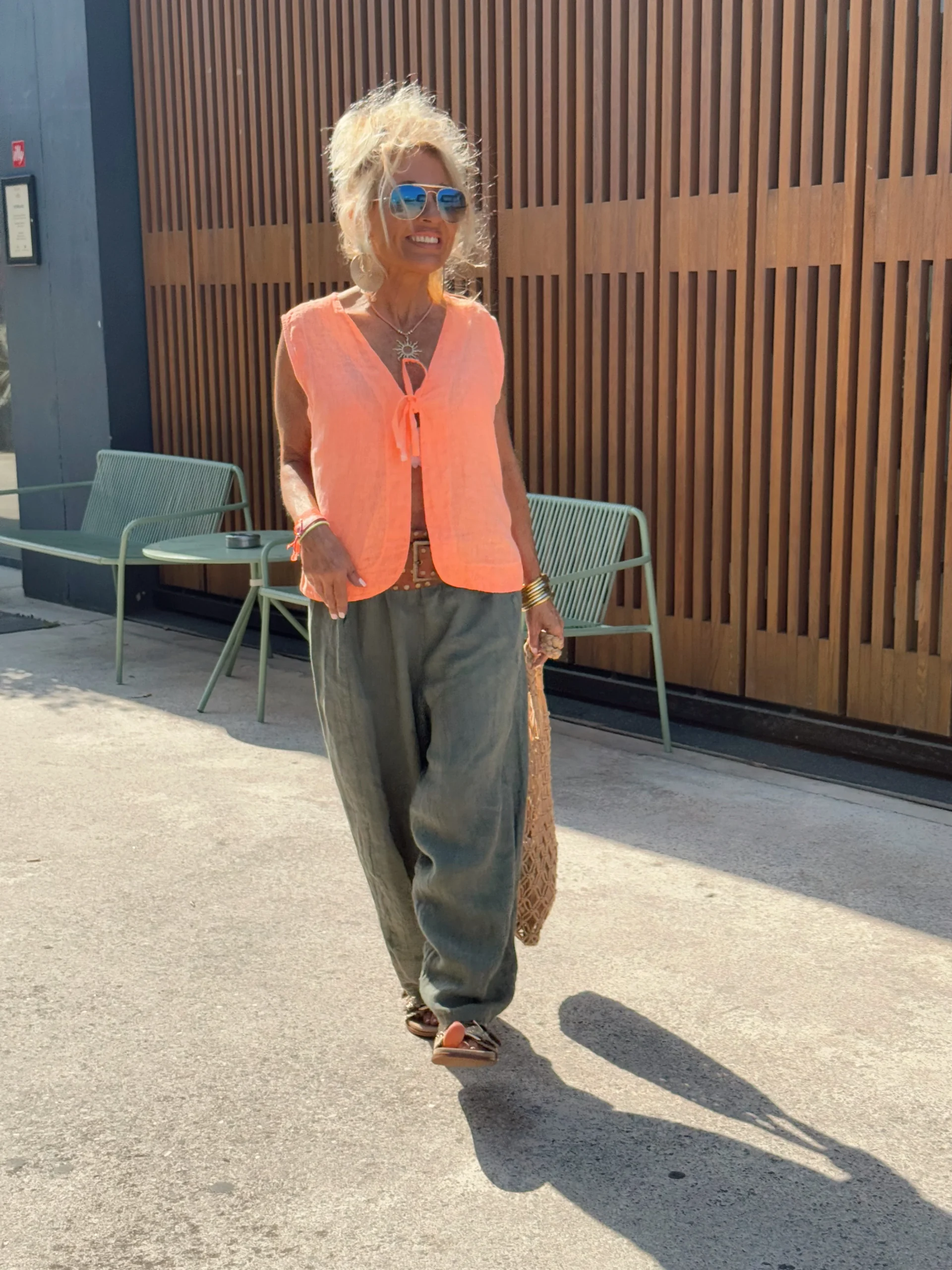 CHALECO CON LAZO JOYCE NARANJA - Imagen 5