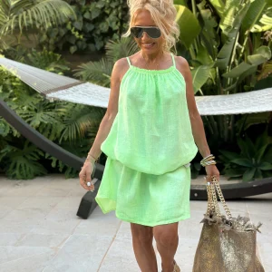VESTIDO CORTO ALI VERDE NEÓN