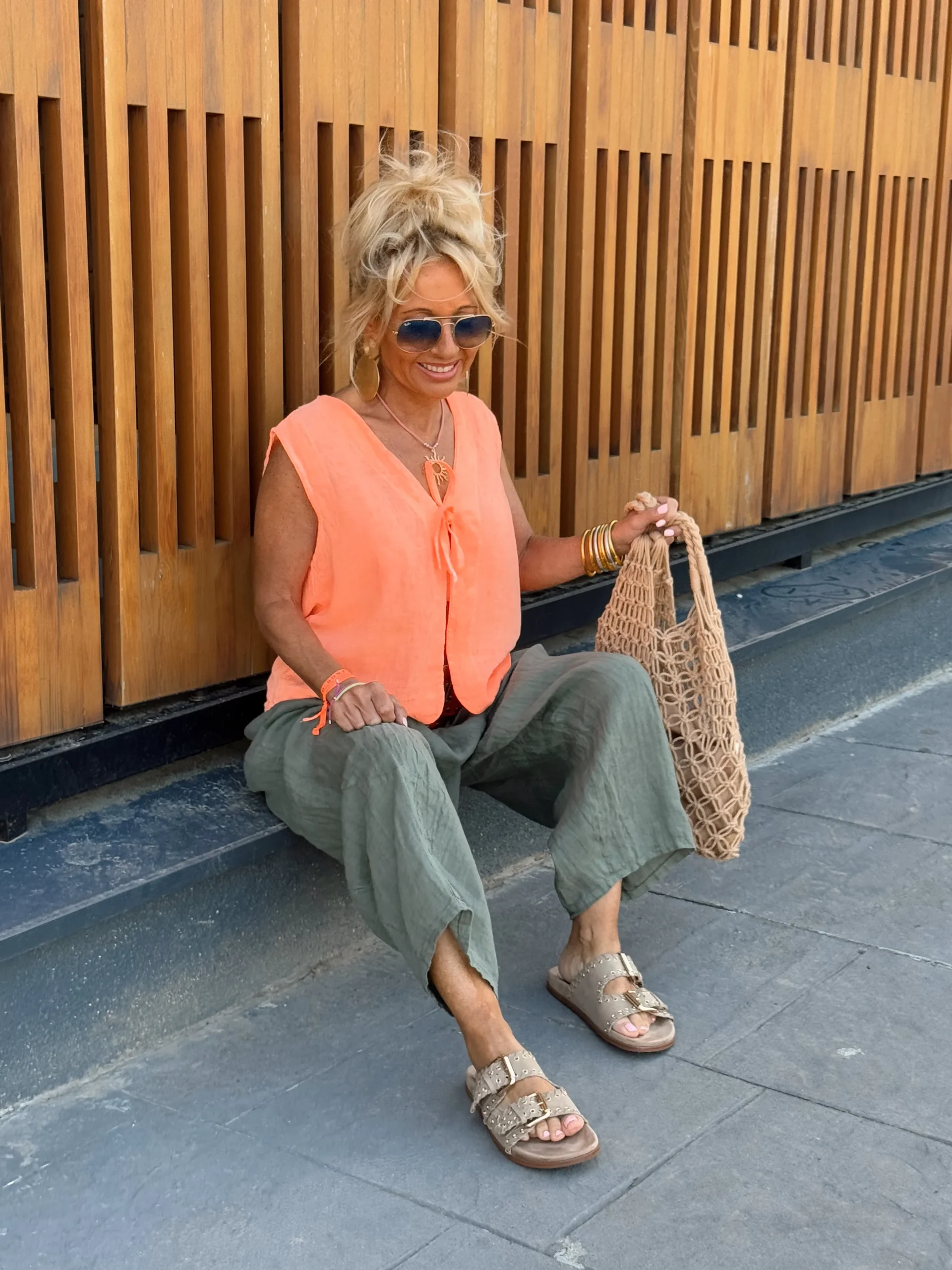 CHALECO CON LAZO JOYCE NARANJA - Imagen 7