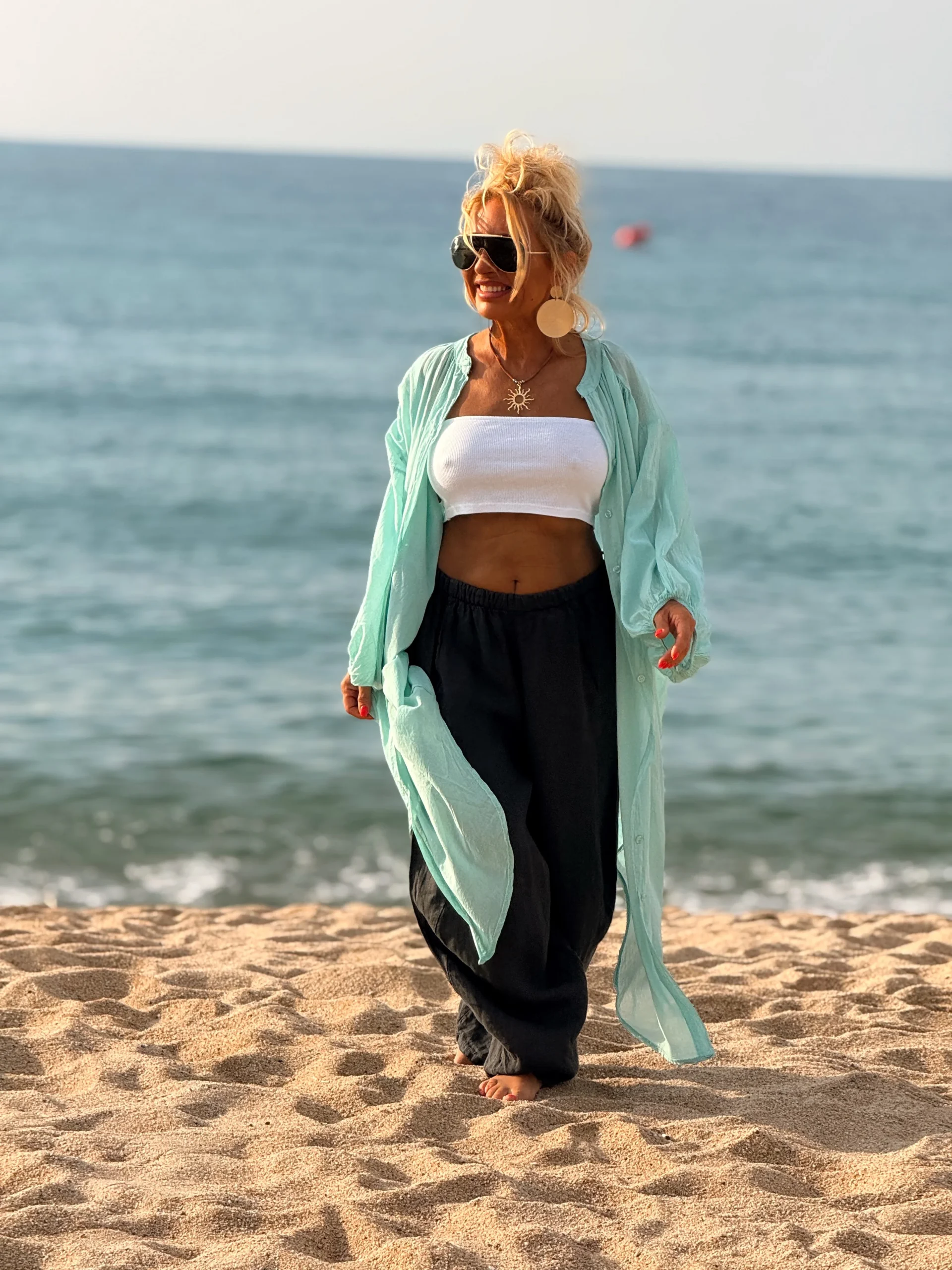 CAMISA TUNICA LARGA OVERSIZE ALEXIA MULTICOLOR - Imagen 9