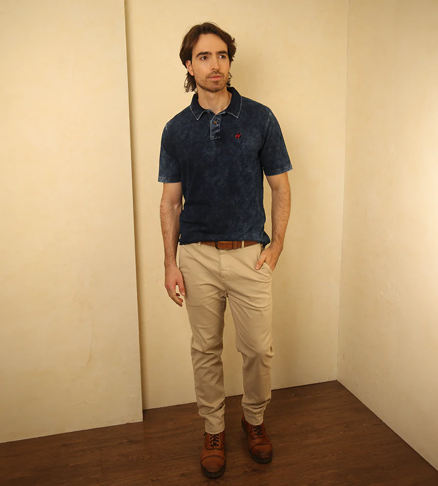 Polo Fondo Entero Color Azul Índigo Medio Ref. 101100425 - Imagen 4