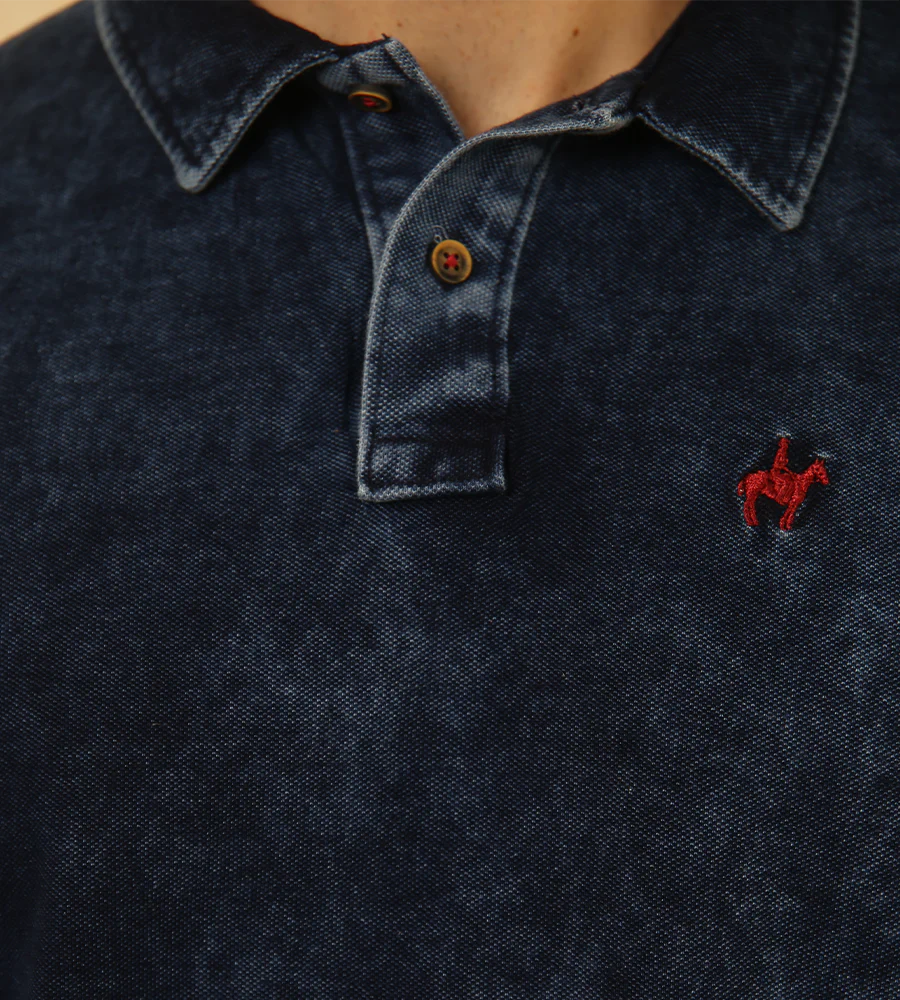 Polo Fondo Entero Color Azul Índigo Medio Ref. 101100425 - Imagen 3