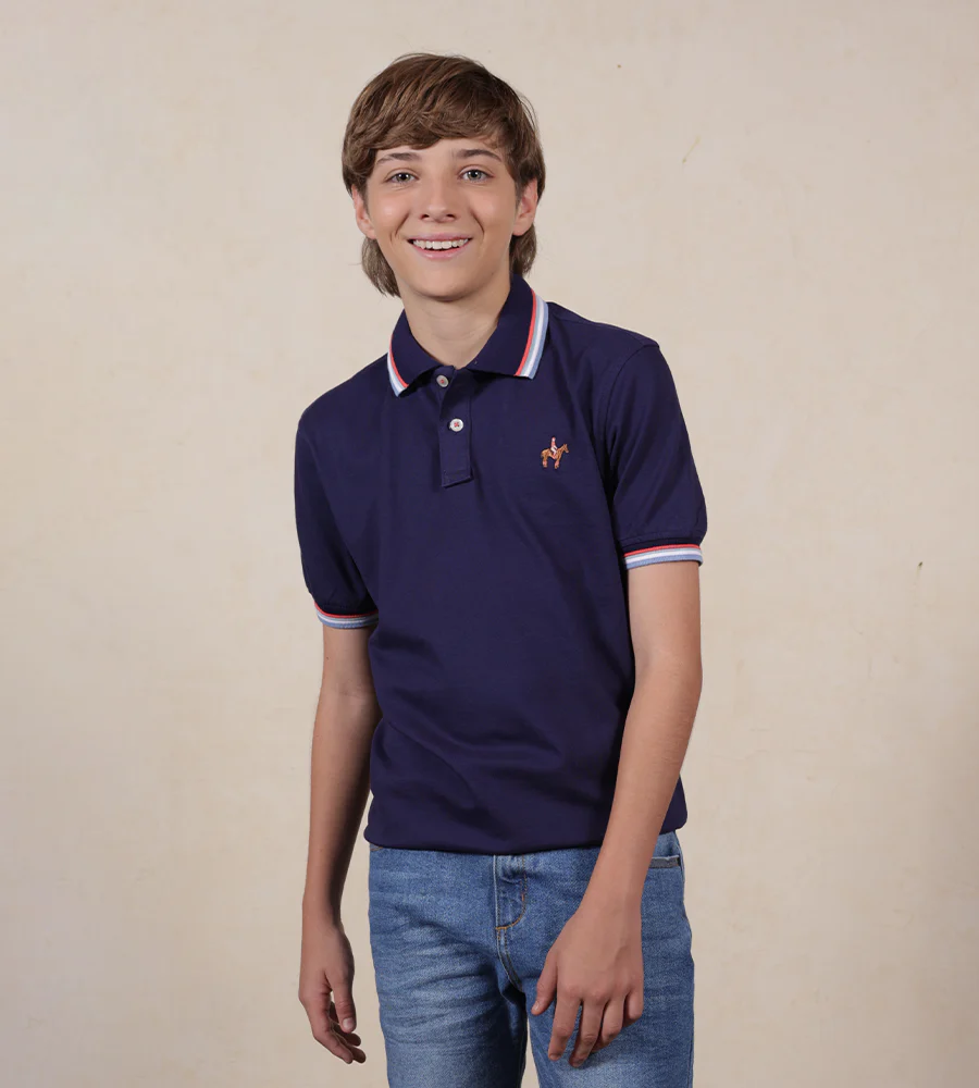 | Kids | Polo Contraste Color Azul Marino Oscuro Ref. 230051125