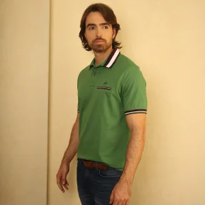 Polo Contraste Color Verde Medio Ref. 130020525