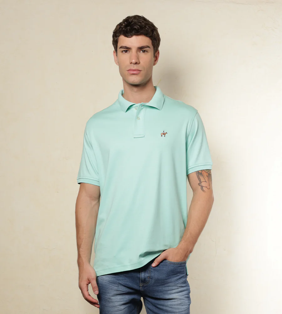 Polo Fondo Entero Color Verde Menta Claro Ref. 101180925