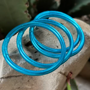 PULSERA DE SUERTE PAN DE ORO AZUL