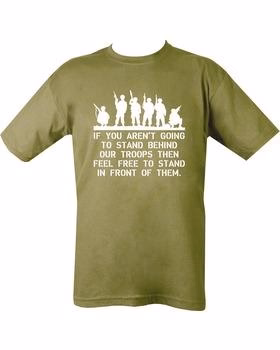 Behind Troops T-shirt - Olive Green XXL