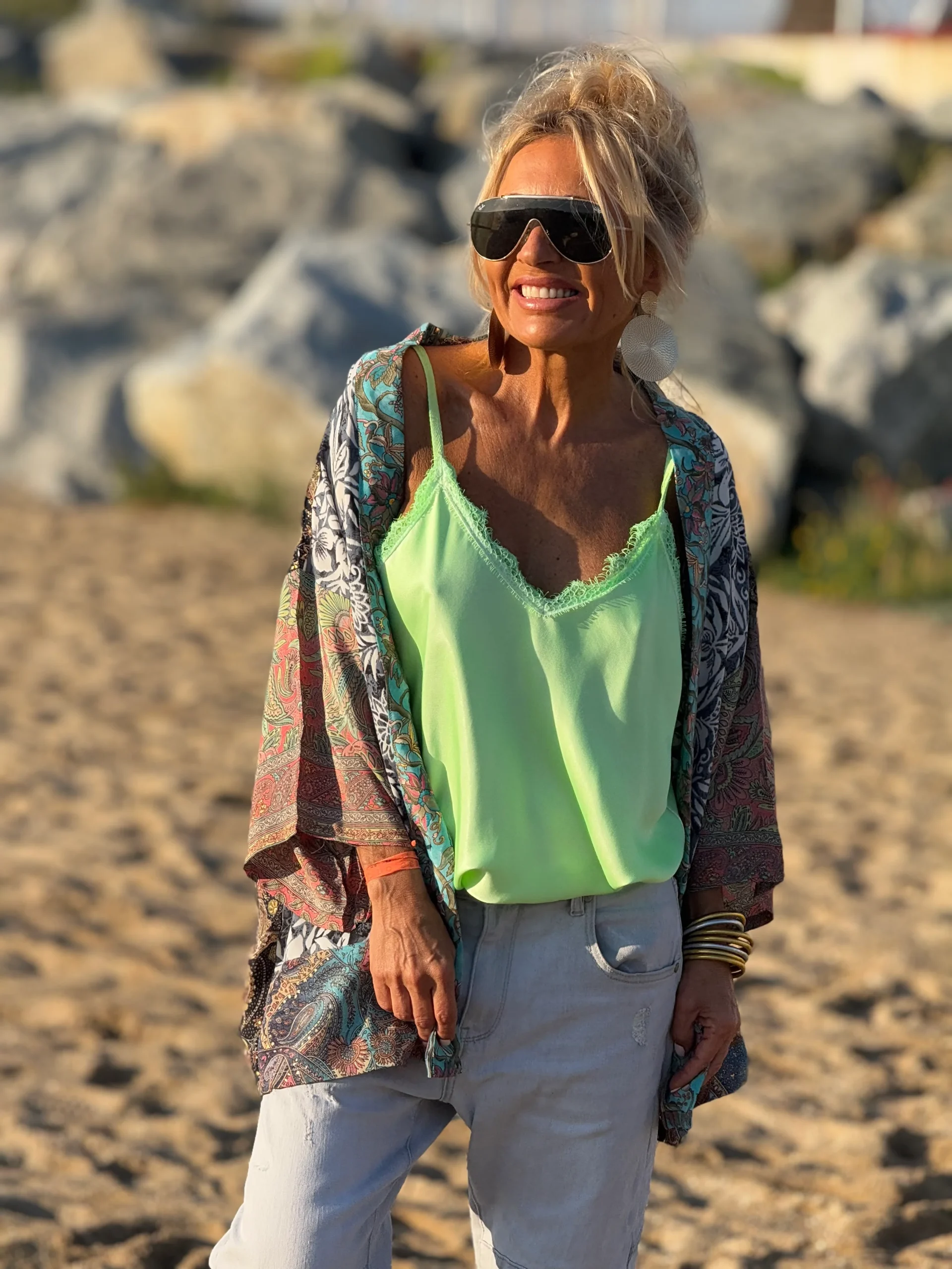 KIMONO CORTO ESTAMPADO MULTICOLOR